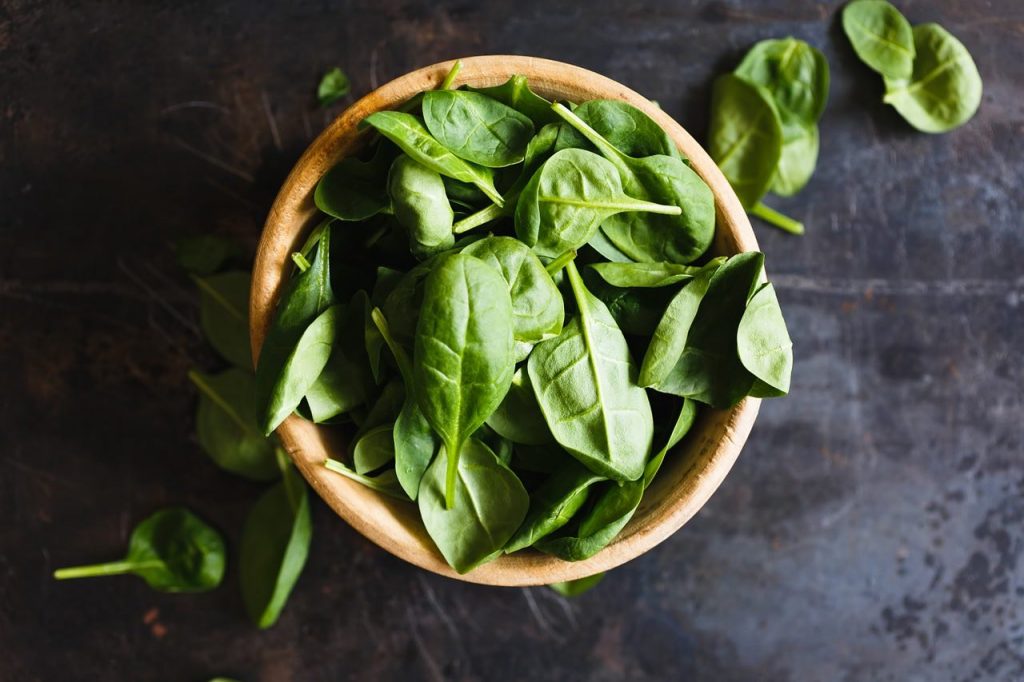 Spinach is a great source of vitamin K.
